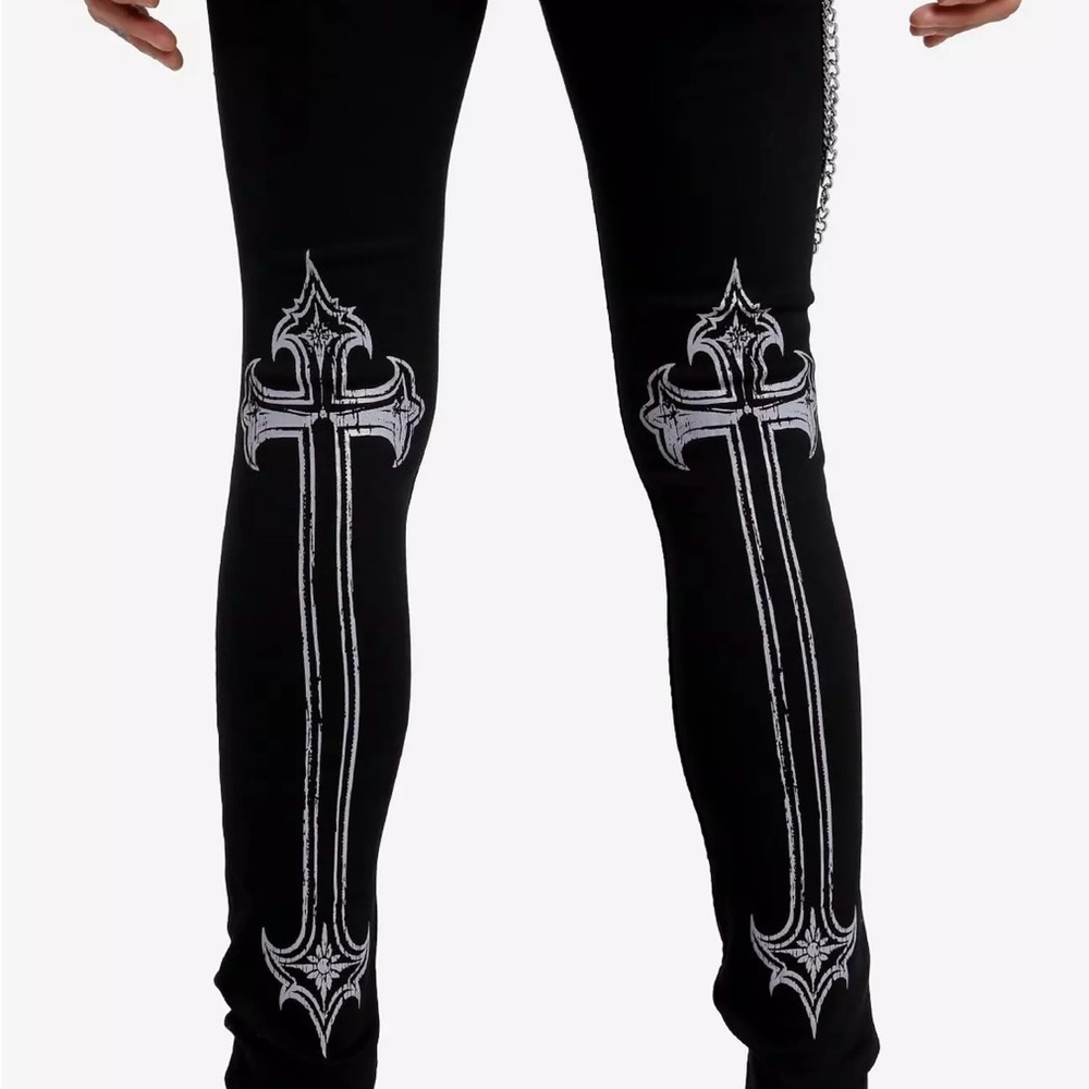 Hot Topic black double side stinger skinny jeans size 28